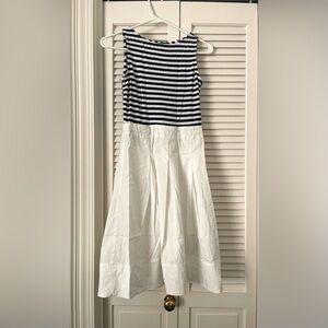 Lauren Ralph Lauren Navy Blue and White Striped Dress